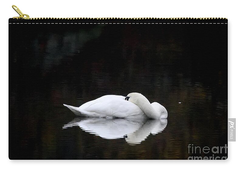 Swan Zip Pouch featuring the photograph Cat Nap by Jayne Carney
