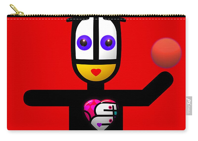 Play Zip Pouch featuring the painting Cat With A Ball by Charles Stuart