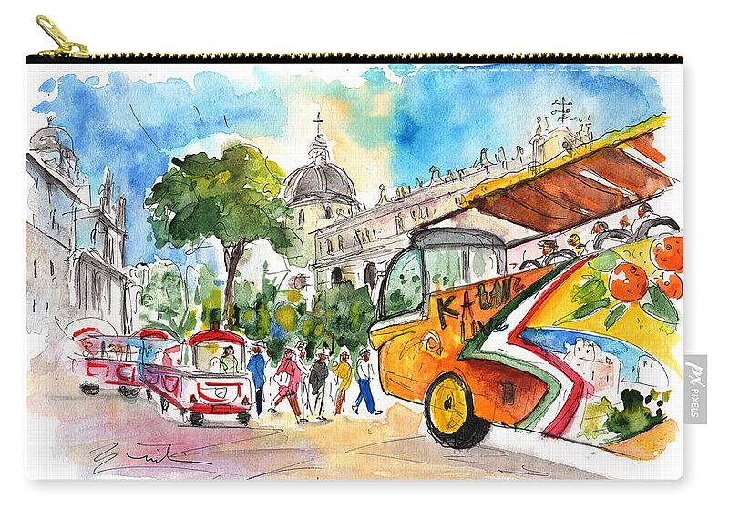 Travel Zip Pouch featuring the painting Catania 02 by Miki De Goodaboom