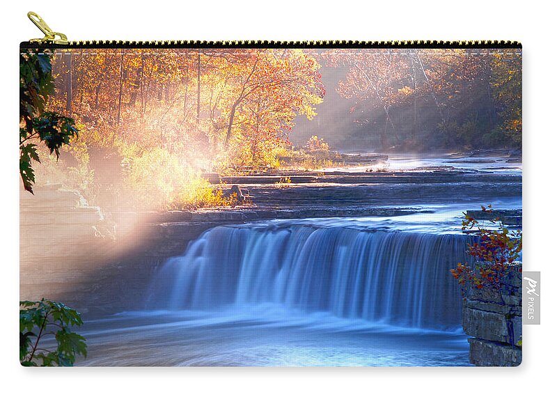 Waterfalls Zip Pouch featuring the photograph Cataract Falls Indiana by Randall Branham