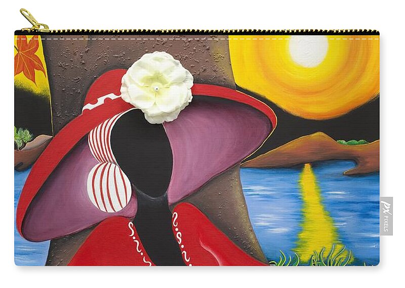 Sabree Zip Pouch featuring the painting Catch Me in the Morning II by Patricia Sabreee