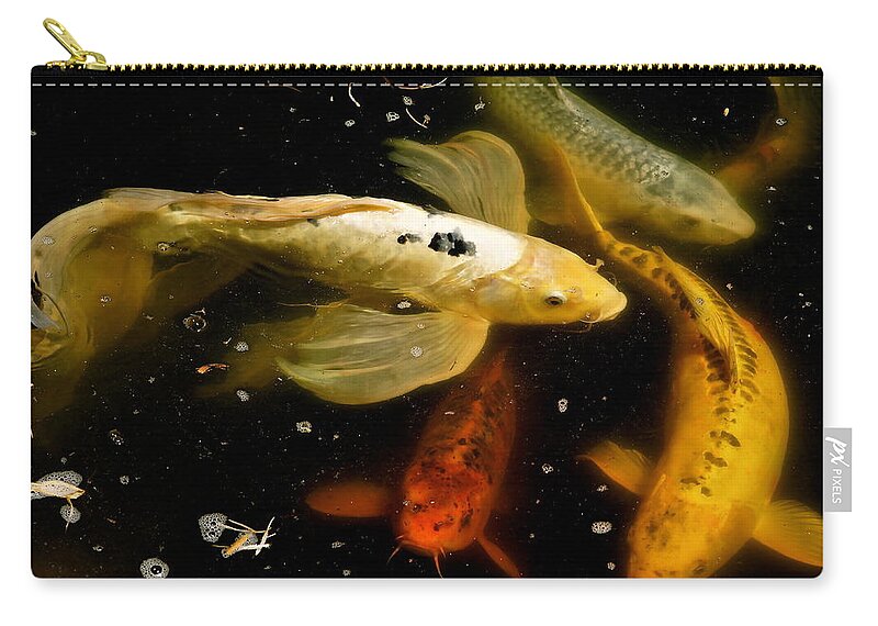 Koi Zip Pouch featuring the photograph Catch of the Day by Ira Shander