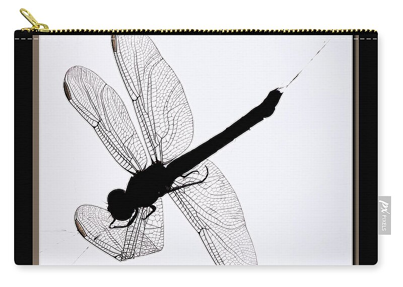 Dragonfly In Spiderweb Photograph Zip Pouch featuring the photograph Catch of the Day by Lucy VanSwearingen