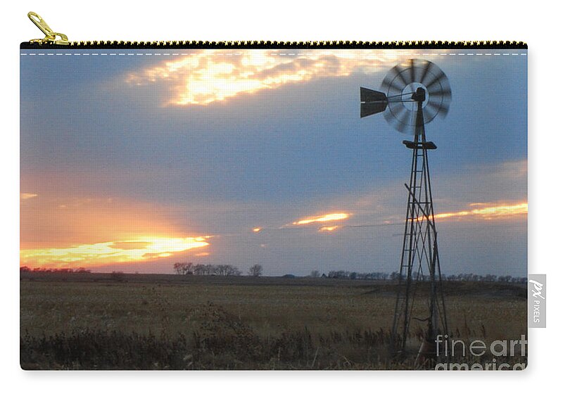 Windmill Zip Pouch featuring the photograph Catching The Wind In South Dakota by Mary Carol Story