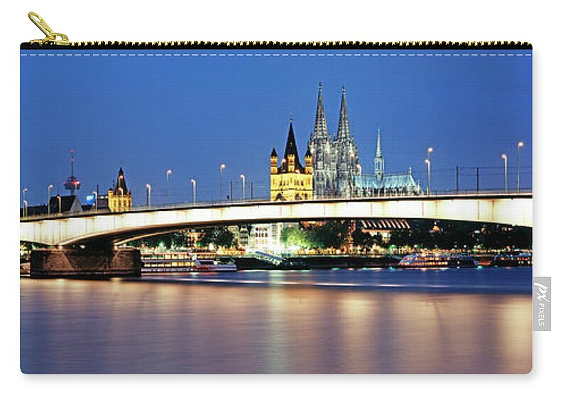 Panoramic Carry-all Pouch featuring the photograph Cathedral And Rhine River by Murat Taner