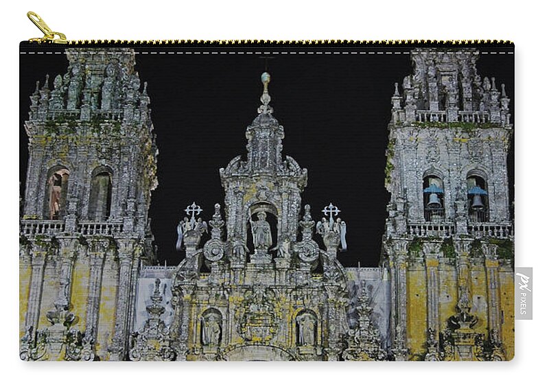 Europe Zip Pouch featuring the photograph cathedral of Santiago de Compostela Spain by Rudi Prott