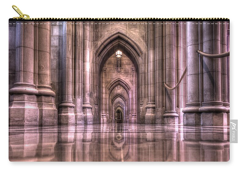 Sneffy Zip Pouch featuring the photograph Cathedral Reflections by Shelley Neff