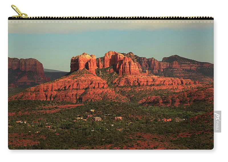 Scenics Zip Pouch featuring the photograph Cathedral Rocks In Sedona, Az by A. V. Ley