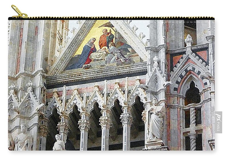 Italy Zip Pouch featuring the photograph Cathedrals Of Tuscany Siena Italy by Irina Sztukowski