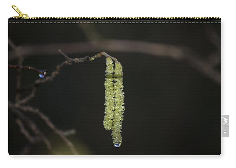 Spring Zip Pouch featuring the photograph Catkins Teardrop by Spikey Mouse Photography