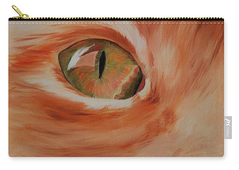 Cat Zip Pouch featuring the painting Cat's Eye by Teresa Smith