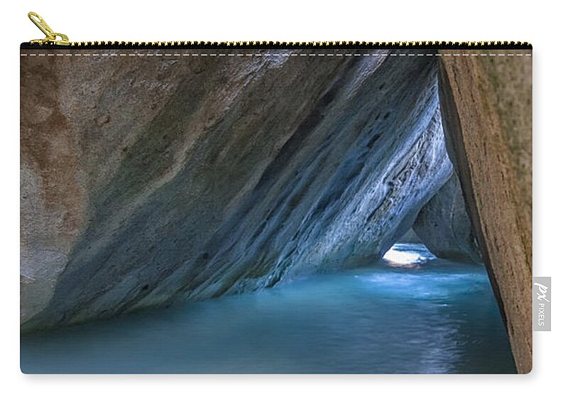 3scape Photos Zip Pouch featuring the photograph Cave at The Baths by Adam Romanowicz