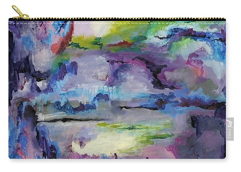 Abstract Zip Pouch featuring the painting Cave Painting by Regina Valluzzi