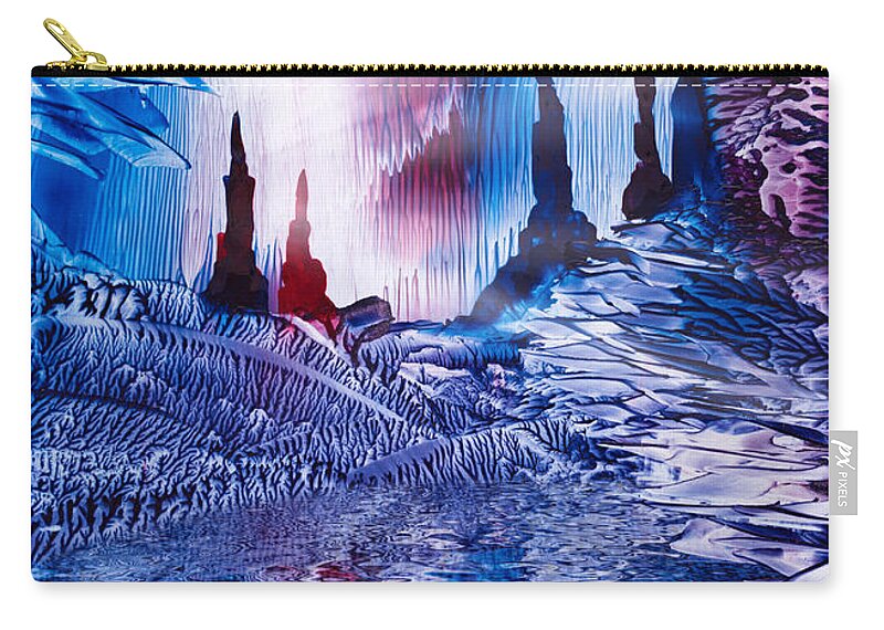  Fantasy Zip Pouch featuring the painting Cavern of Castles by Simon Bratt