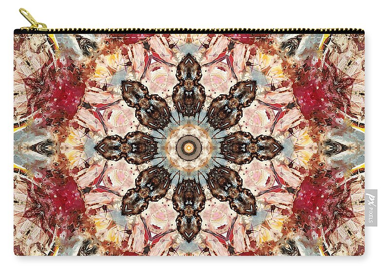 Mandala Zip Pouch featuring the digital art Cecropia V by Lisa Lipsett