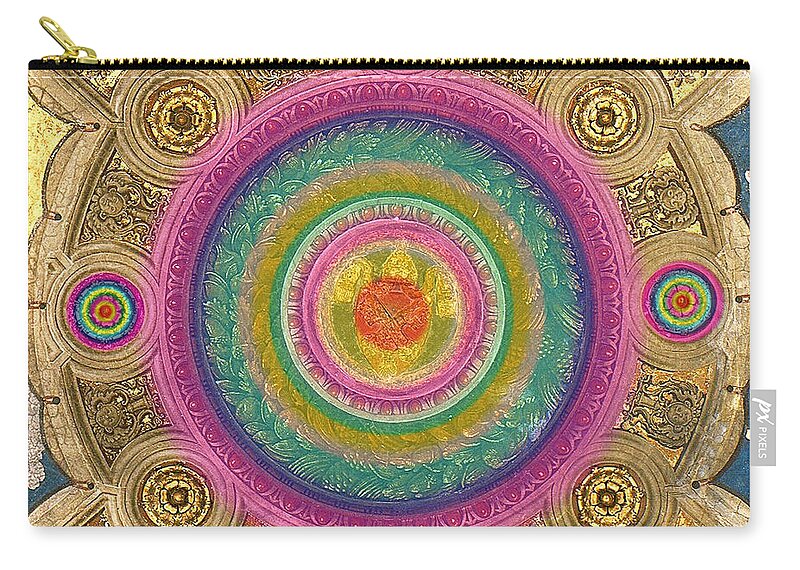 Augusta Stylianou Zip Pouch featuring the painting Ceiling of the Stanza di Eliodoro.Detail by Augusta Stylianou