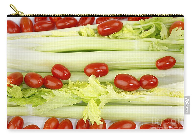 Celery Zip Pouch featuring the photograph Celery and Tomatoes by Lee Serenethos
