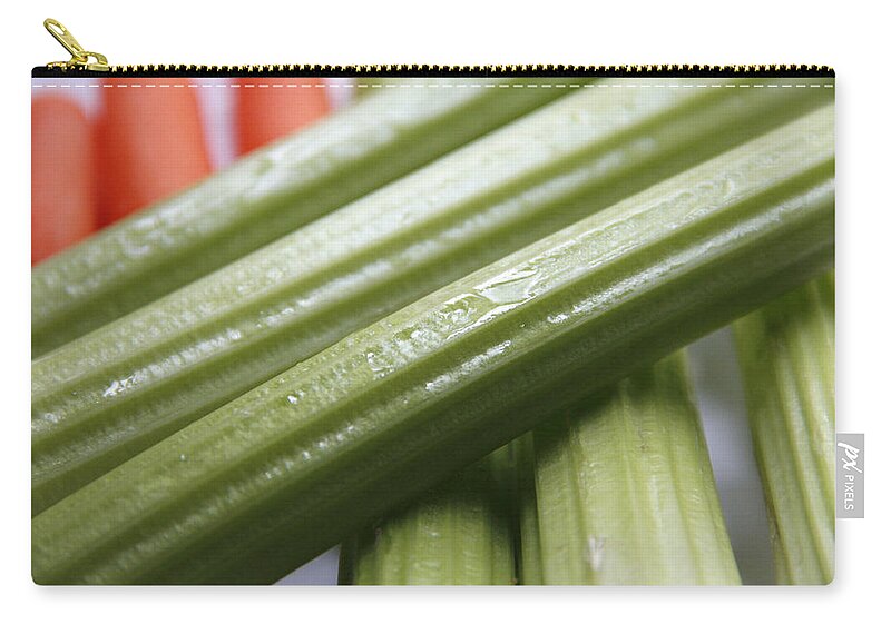 Science Zip Pouch featuring the photograph Celery Stalks And Baby Carrots by Science Source