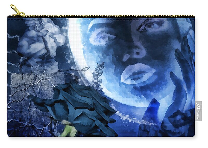 Celestine Zip Pouch featuring the digital art Celestine by Mo T