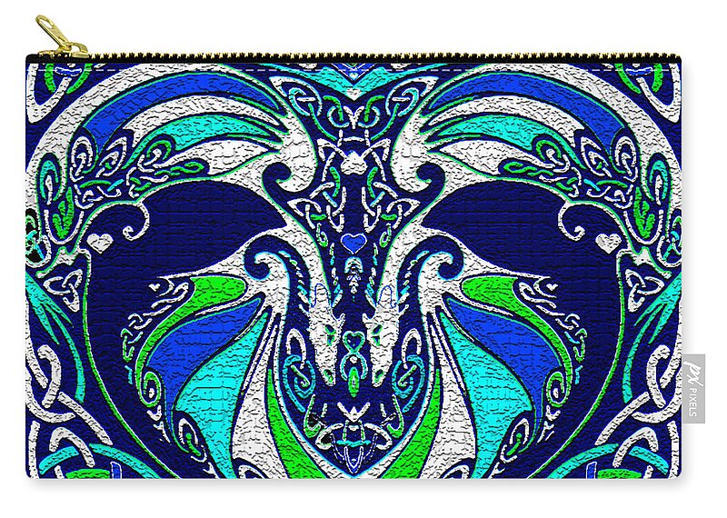 Dragons Zip Pouch featuring the digital art Celtic Love Dragons by Michele Avanti