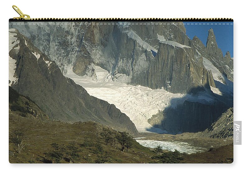 Feb0514 Carry-all Pouch featuring the photograph Cerro Torre From Agostini Patagonian by Colin Monteath