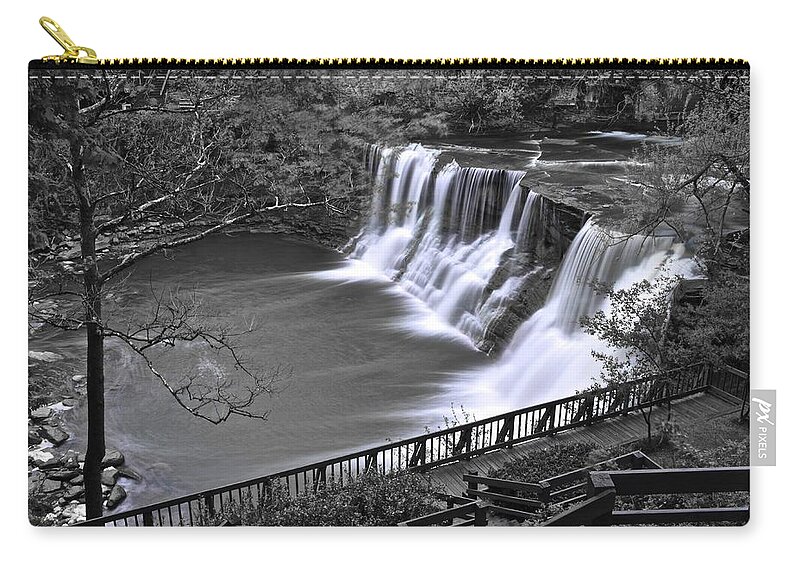 Chagrin Zip Pouch featuring the photograph Chagrin Falls by Frozen in Time Fine Art Photography