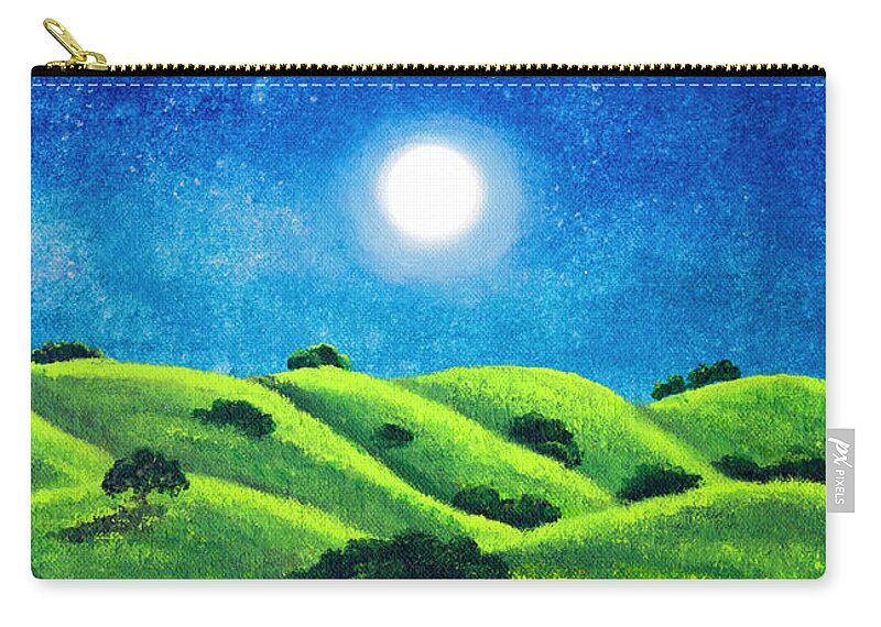 Chakra Zip Pouch featuring the painting Chakra Landscape by Laura Iverson