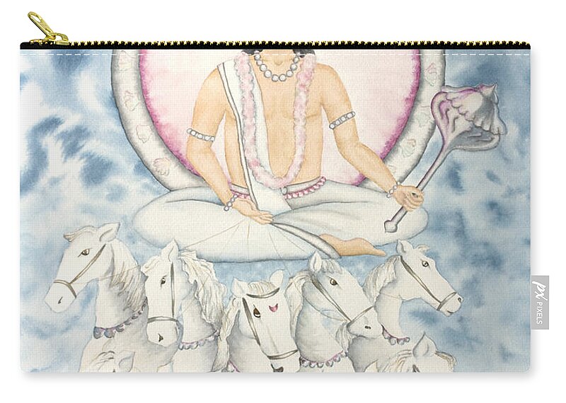 Vedic Astrology Zip Pouch featuring the painting Chandra The Moon by Srishti Wilhelm