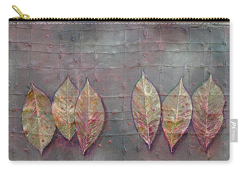 Leaves Zip Pouch featuring the mixed media Changing Leaves by Phyllis Howard