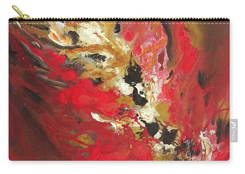 Feather Painting Zip Pouch featuring the painting Channelling energy by Preethi Mathialagan