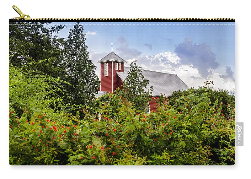 Chapel At The Antique Rose Emporium Carry-all Pouch featuring the photograph Chapel at the Antique Rose Emporium by David Morefield