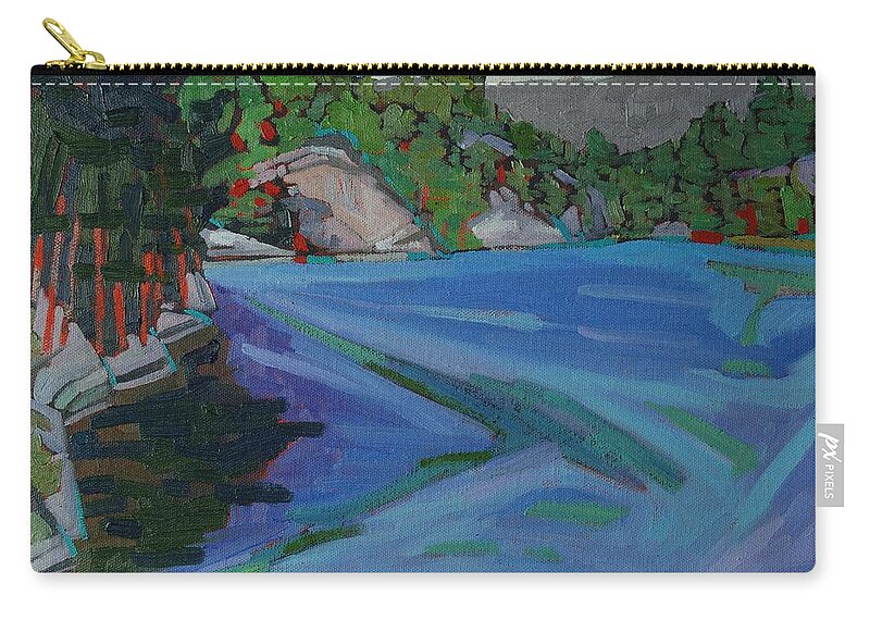 Polar Zip Pouch featuring the painting Charlton Lake Morning by Phil Chadwick