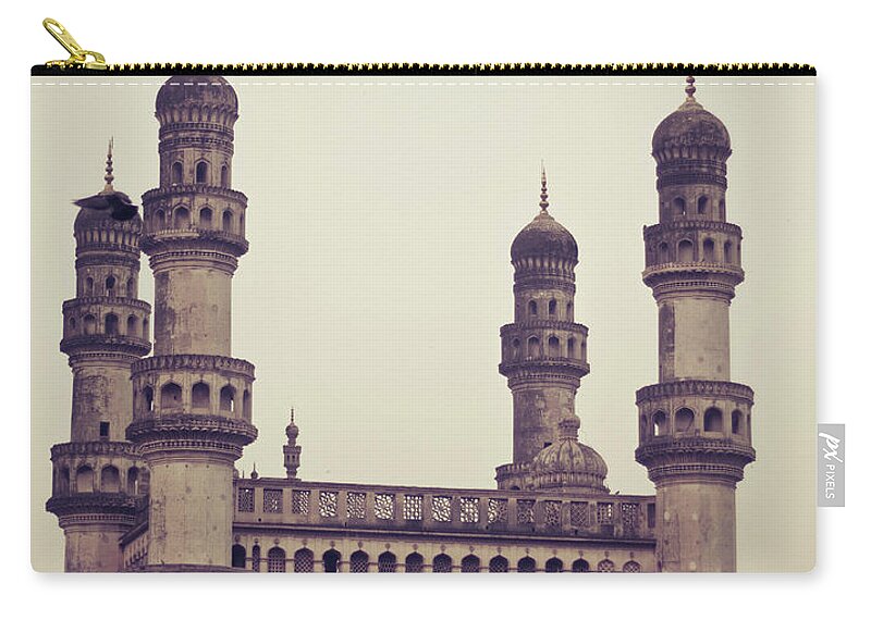 Tranquility Carry-all Pouch featuring the photograph Charminar And The Pigeon by © Manogna Reddy