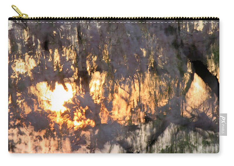 Cherry Zip Pouch featuring the photograph A Cherry Blossom Sunset by Cora Wandel