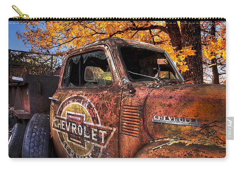 American Zip Pouch featuring the photograph Chevrolet USA by Debra and Dave Vanderlaan