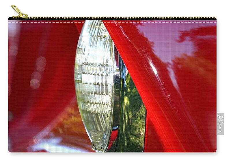  Zip Pouch featuring the photograph Chevy Headlight by Dean Ferreira