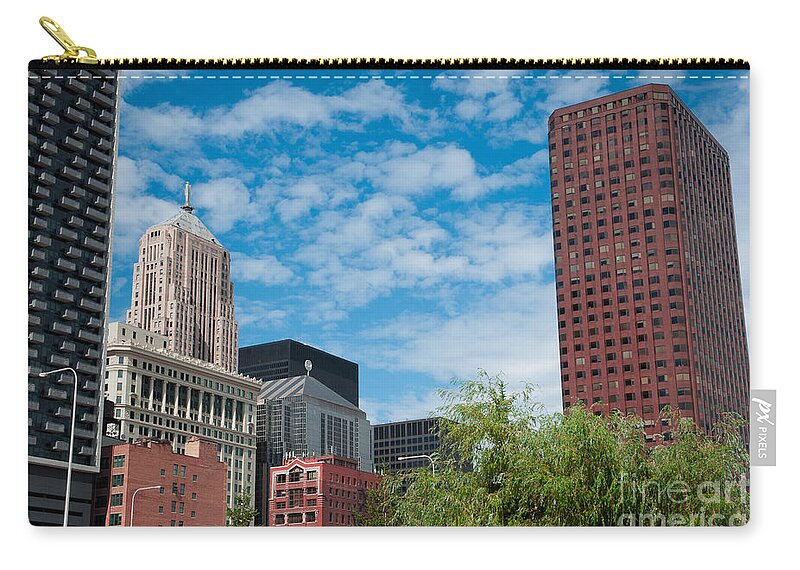 Chicago Downtown Zip Pouch featuring the photograph Chicago Cityscpae by Dejan Jovanovic