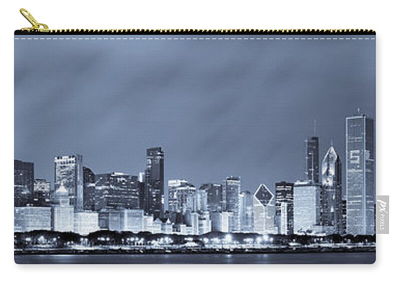 Chicago Skyline Zip Pouch featuring the photograph Chicago in Blue by Sebastian Musial