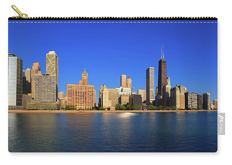 Lake Michigan Zip Pouch featuring the photograph Chicago Skyline by Pawel.gaul