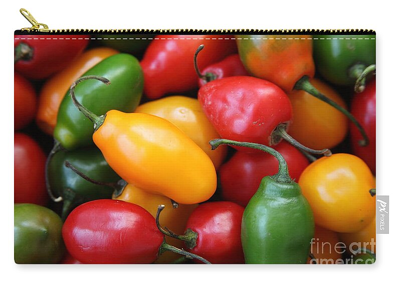 Food And Beverage Zip Pouch featuring the photograph Rocoto Chili Peppers by James Brunker