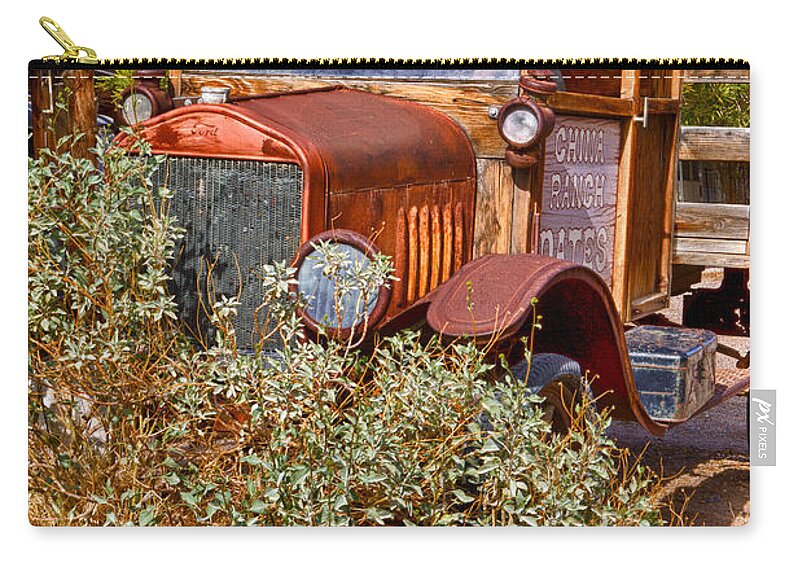 Antique Zip Pouch featuring the photograph China Ranch Truck by Jerry Fornarotto