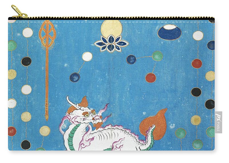 Chinese Zip Pouch featuring the painting Chinese Dragon by Vintage Art