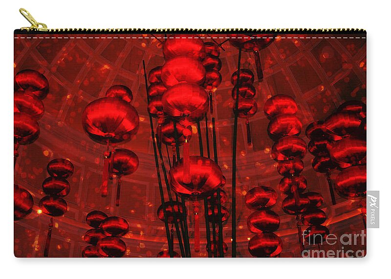 Abstract Zip Pouch featuring the photograph Chinese Lanterns by Julie Lueders 
