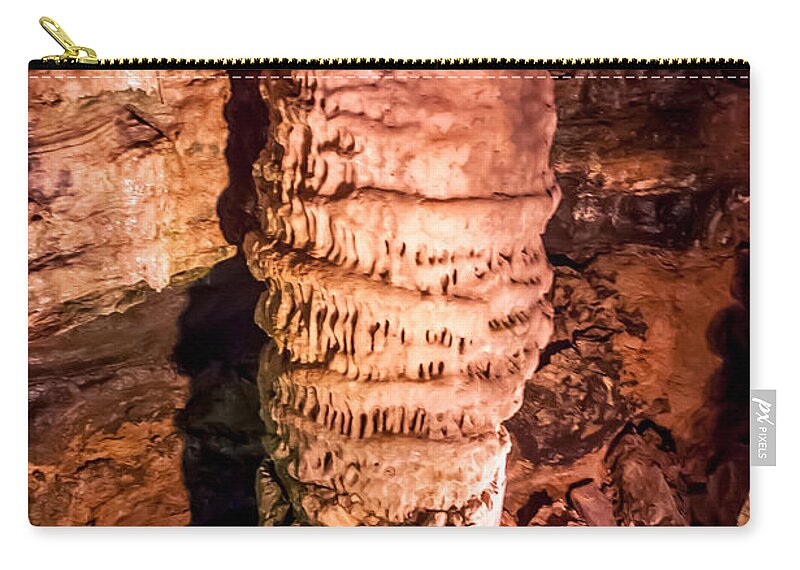 Howe Caverns Zip Pouch featuring the photograph Chinese Pagota Column by Anthony Sacco