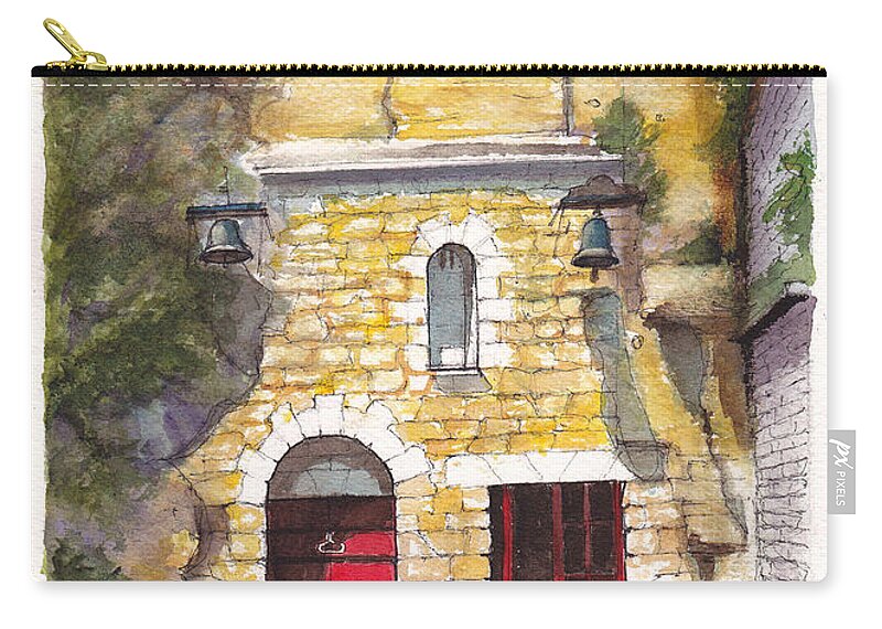 Cave House Zip Pouch featuring the painting Chinon Troglodyte House by Dai Wynn