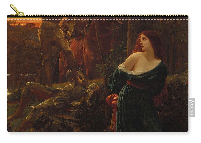 Male Zip Pouch featuring the painting Chivalry by Frank Dicksee
