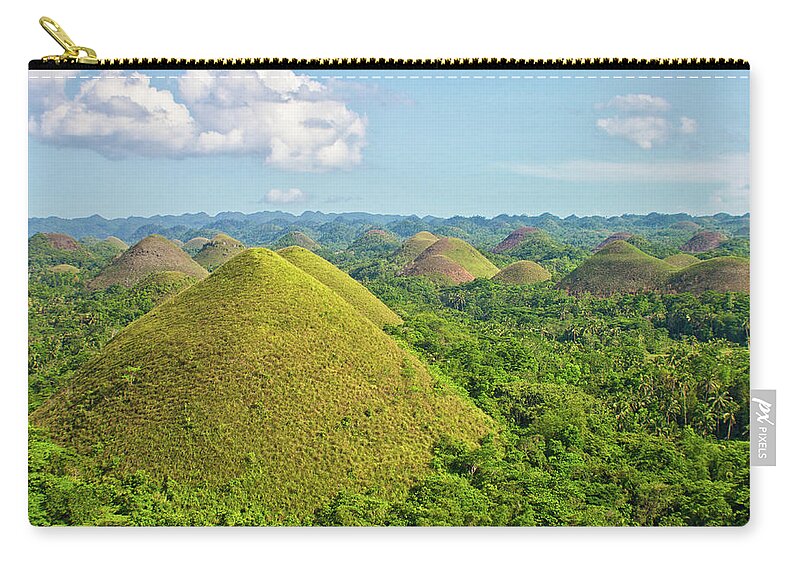 Scenics Zip Pouch featuring the photograph Chocolate Hills by Photography By Jeremy Villasis. Philippines.