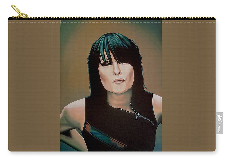 Chrissie Hynde Zip Pouch featuring the painting Chrissie Hynde Painting by Paul Meijering