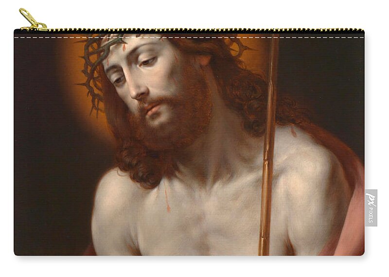 Son Of God Paintings Zip Pouch featuring the painting Christ as Man of Sorrows by Anonymous