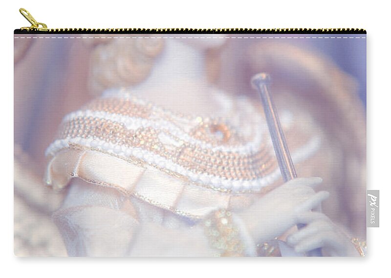 Merry Christmas Zip Pouch featuring the photograph Christmas Angel by Jenny Rainbow